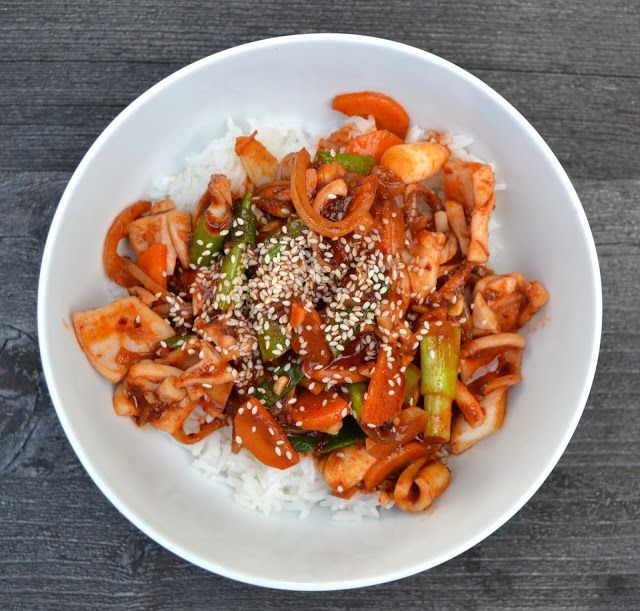 Rezeptbild: Pfannengerührter Kalmar - Ojingeo Bokeeum