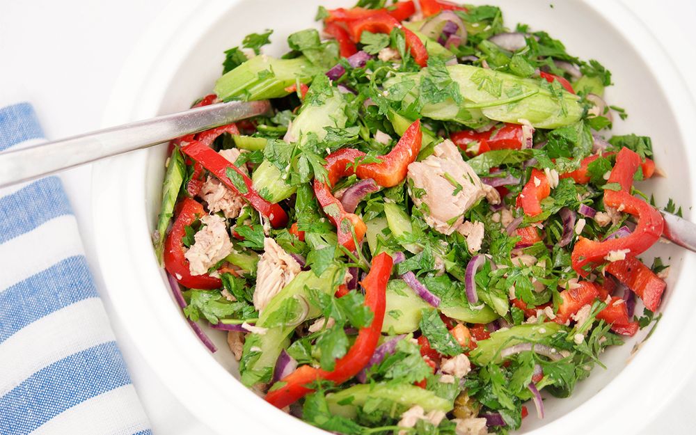 Rezeptbild: Thunfischsalat mit Petersilie