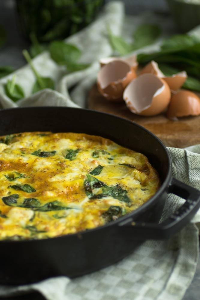 Rezeptbild: Bärlauch-Spinat-Frittata mit Feta