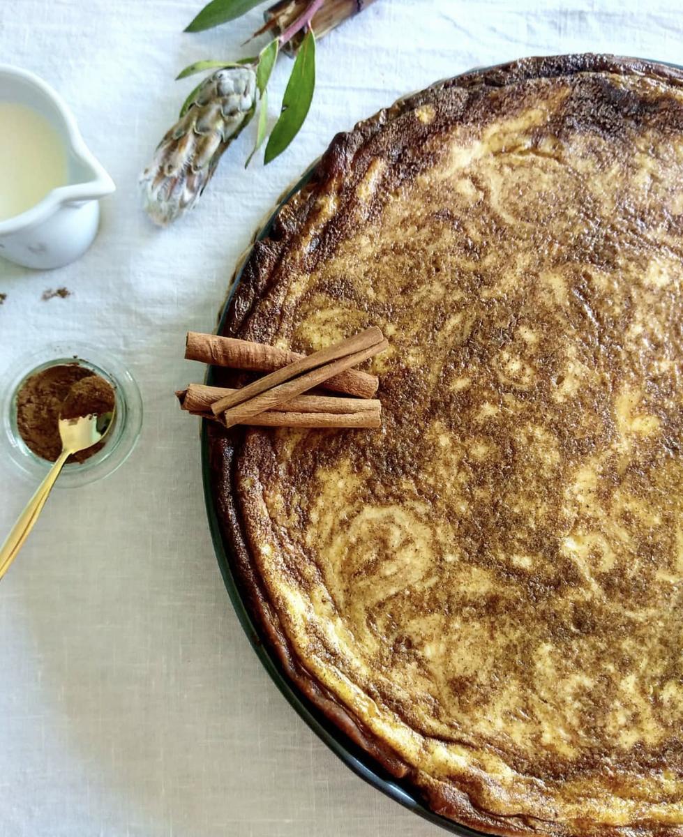 Rezeptbild: Käsekuchen mit Zimt-Sahne-Topping