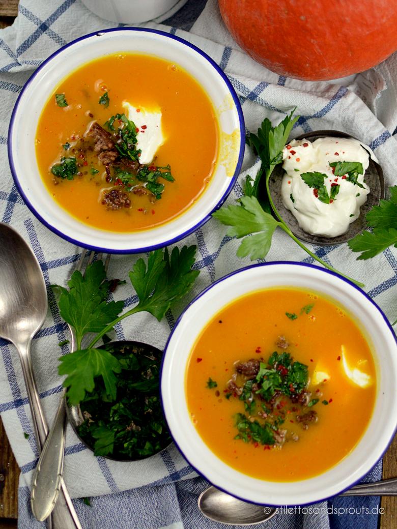 Rezeptbild: Kürbis-Suppe mit Hack