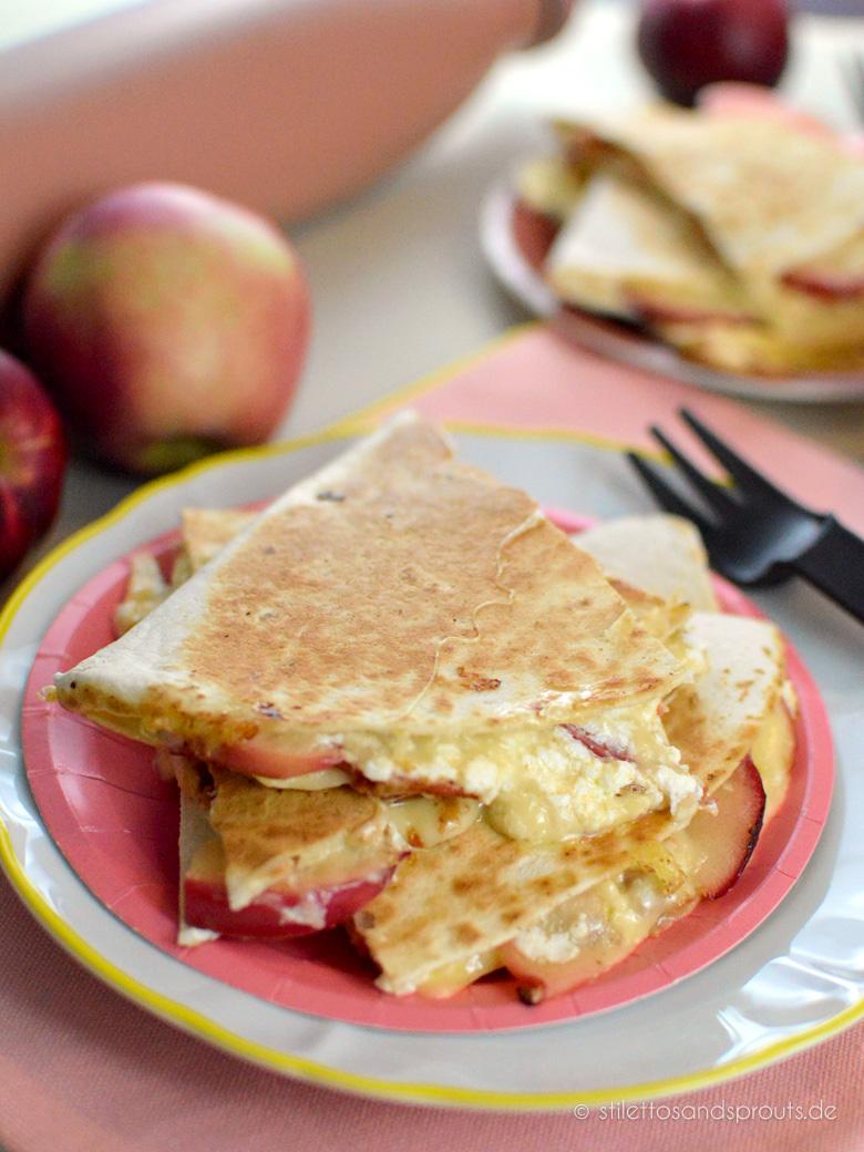 Rezeptbild: Apple Quesadillas mit Gouda und Bacon