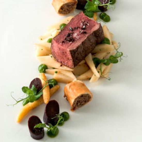 Rezeptbild: Damwild | Petersilienwurzel | Urkarotte | Kakaojus