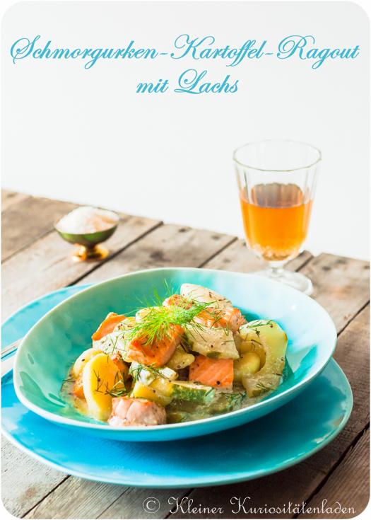 Rezeptbild: Schmorgurken-Kartoffel-Ragout mit Lachs