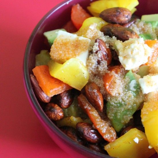 Rezeptbild: Paprika-Avocado-Feta-Salat
