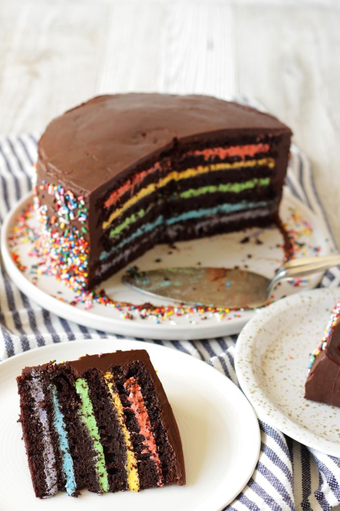 Rezeptbild: Schoko-Regenbogentorte