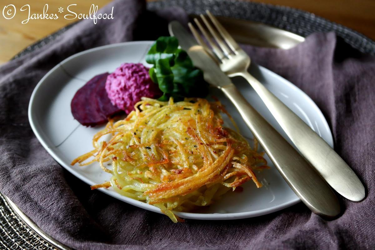 Rezeptbild: Fischrösti mit Rote-Bete-Mousse