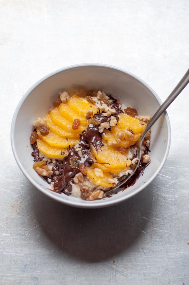 Rezeptbild: Haferbrei mit Orange und Schokolade