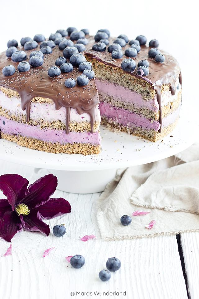 Rezeptbild: Heidelbeer-Mohntorte