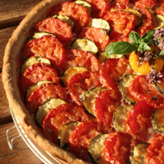 Rezeptbild: tomaten-zucchini kuchen