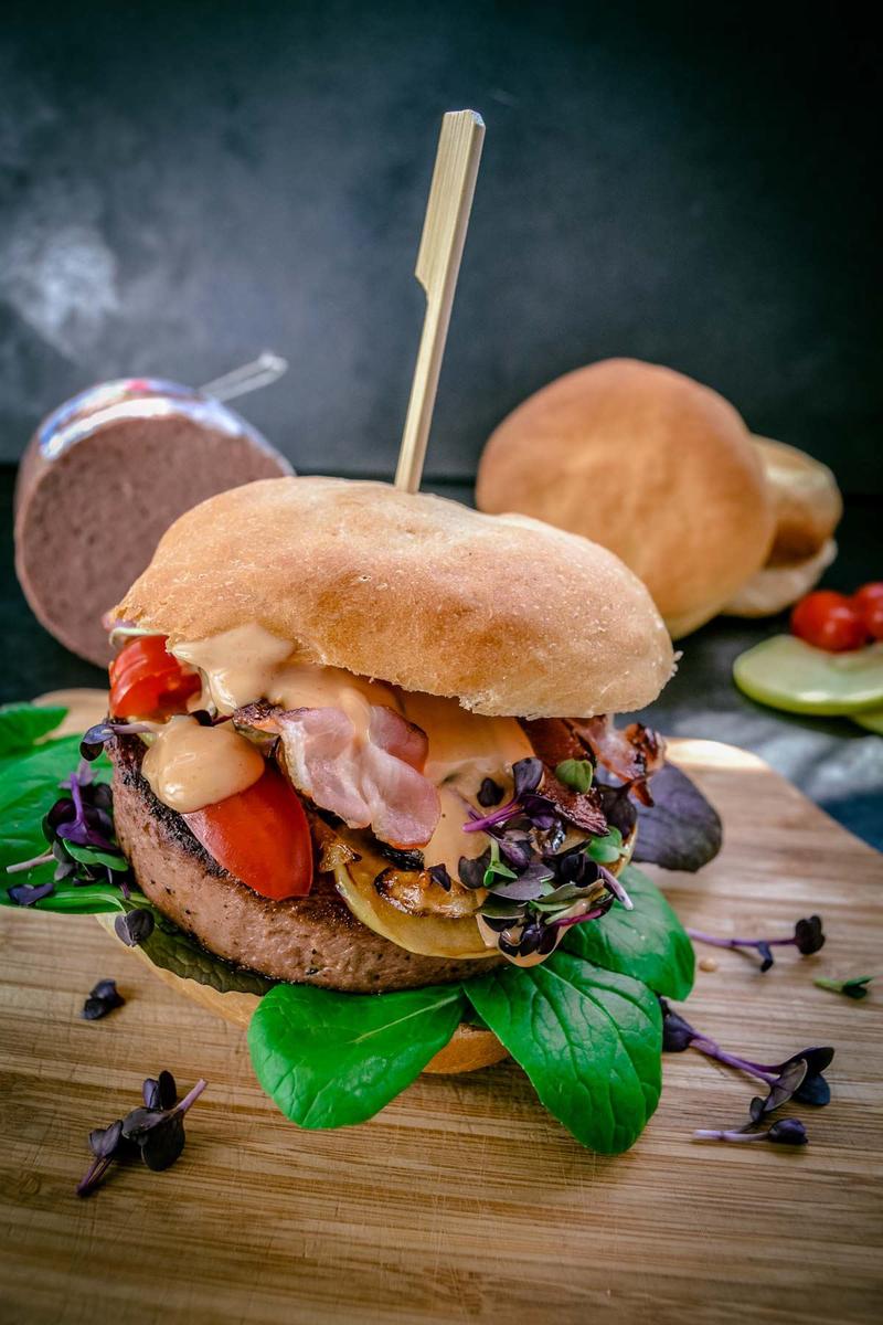 Rezeptbild: Pfälzer Leberrollen Burger 