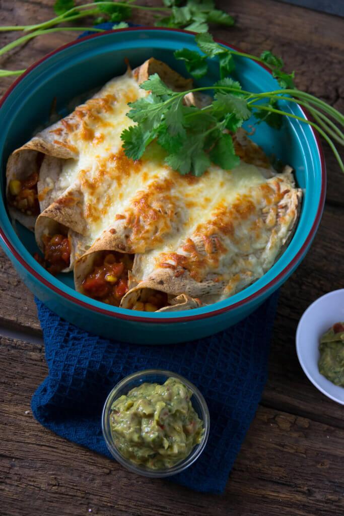Rezeptbild: Geflügel Burritos mit Guacamole
