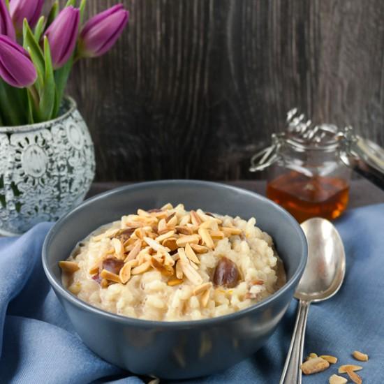 Rezeptbild: Honigmilchreis mit Mandeln