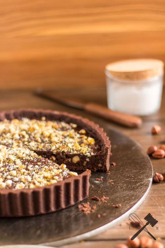 Rezeptbild: Schoko-Krokant Tarte mit Salzflocken