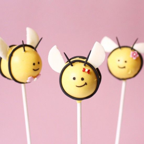 Rezeptbild: Bienen & Blumentopf Cake Pops