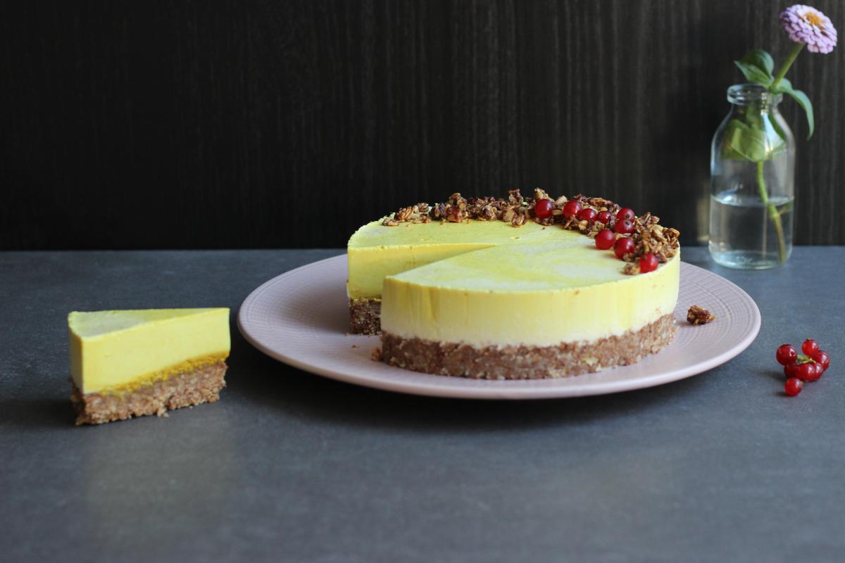 Rezeptbild: Golden Milk Cheesecake mit Vollmilchschokolade