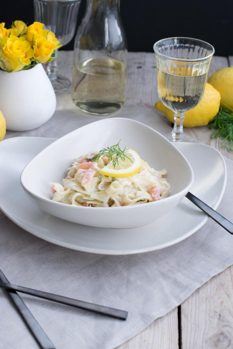 Rezeptbild: Zitronen Lachs Pasta