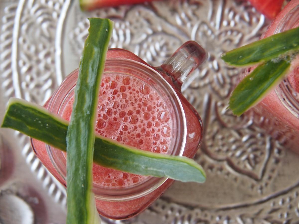 Rezeptbild: Gurken-Melonen-Smoothie mit Schuss