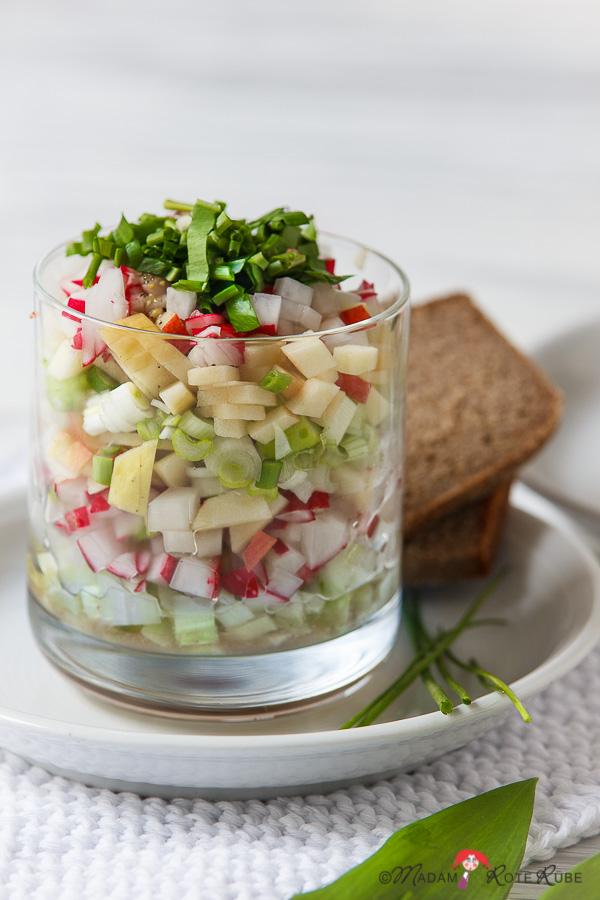 Rezeptbild: Radieschen-Frühlingssalat mit Honig-Senf-Vinaigrette