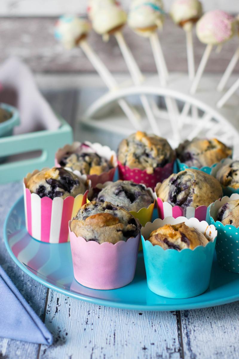 Rezeptbild: Blaubeer Muffins mit weißer Schokolade