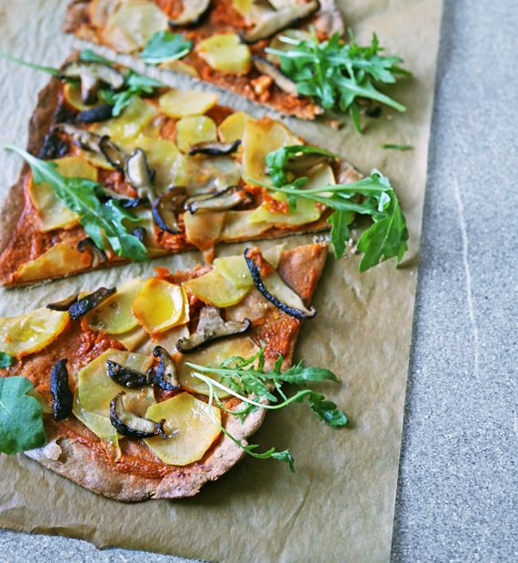 Rezeptbild: Flammkuchen mit Kartoffeln und Shiitake