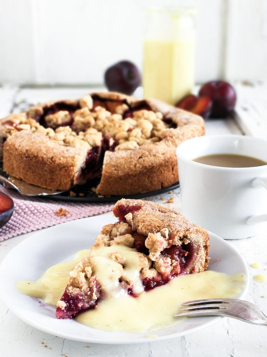 Rezeptbild: Pflaumen Tarte mit Zimtstreuseln