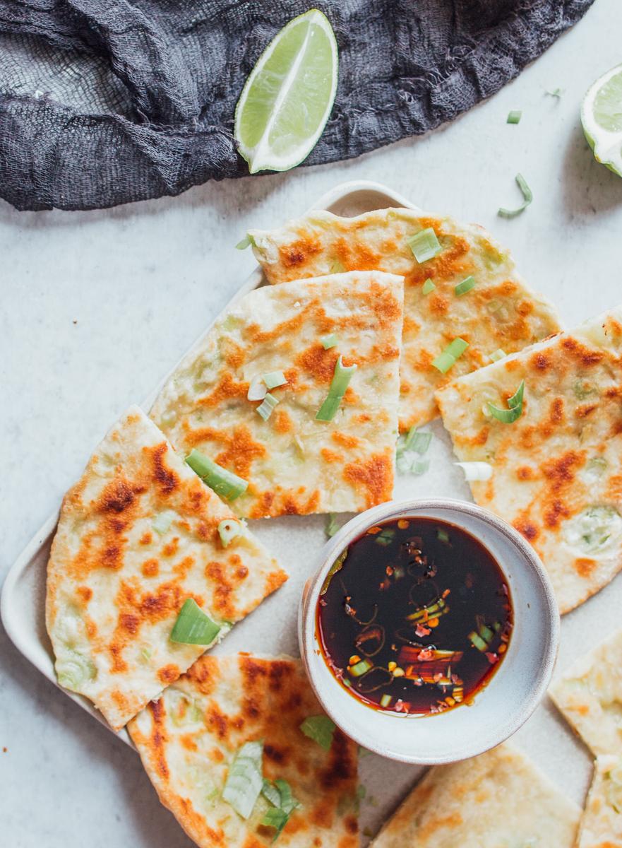 Rezeptbild: Knusprige Frühlingszwiebel Pancakes