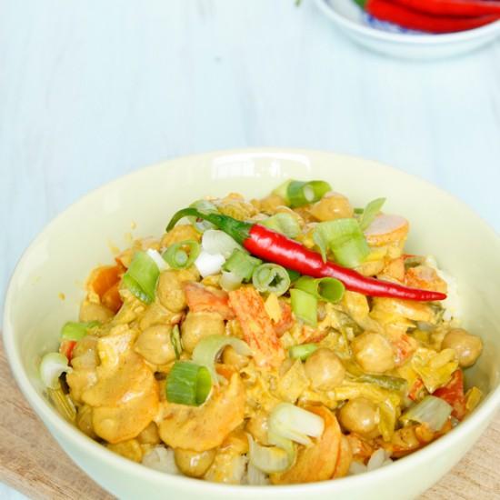 Rezeptbild: Vegetarisches Curry mit Kichererbsen