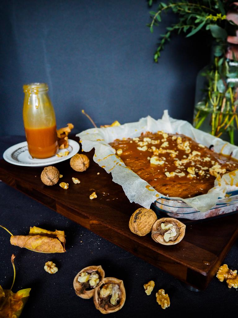 Rezeptbild: Walnuss-Brownies mit Salted Caramel Topping