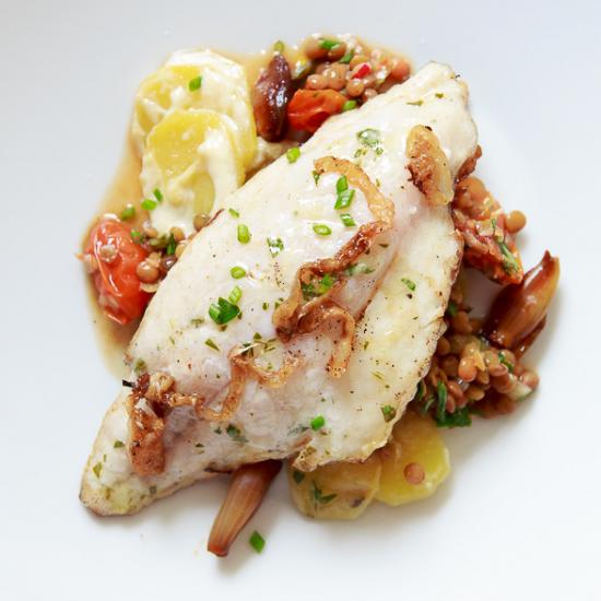 Rezeptbild: Dorade auf Puy-Linsen-Salat