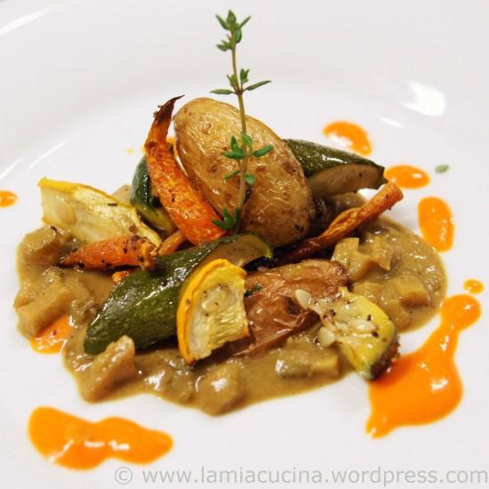 Rezeptbild: Gebratenes Gemüse mit Apfel-Selleriesauce Madras