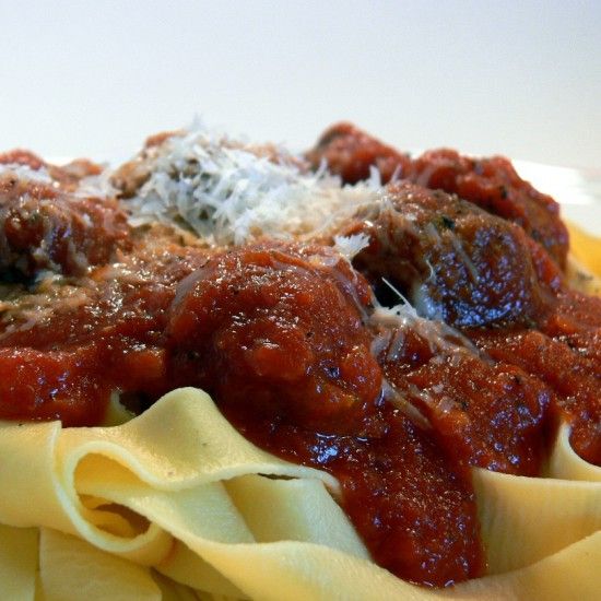 Rezeptbild: hausgemachte Lasagnette mit Fleischbällchen