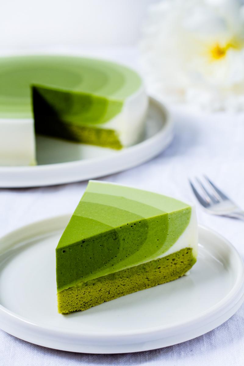 Rezeptbild: Matcha Mousse Kuchen