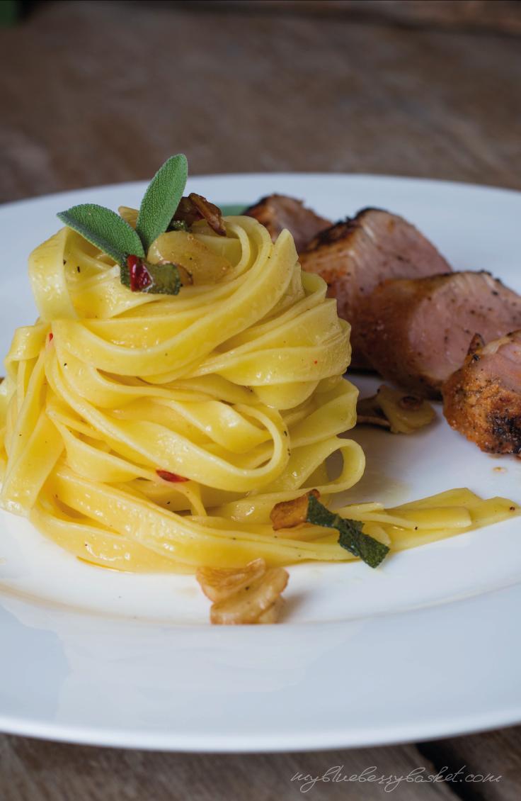 Rezeptbild: Salbeinudeln mit Schweinefliet