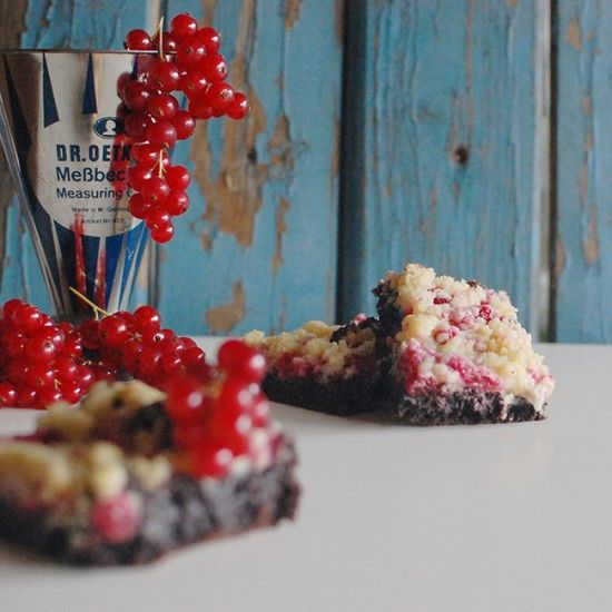 Rezeptbild: Johannisbeer Streußel Brownie