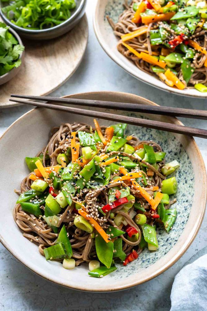Rezeptbild: Soba Nudeln mit Gemüse