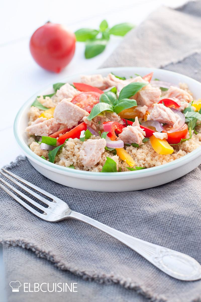 Rezeptbild: Couscous-Salat mit weißem Thunfisch – wenns schnell gehen muss