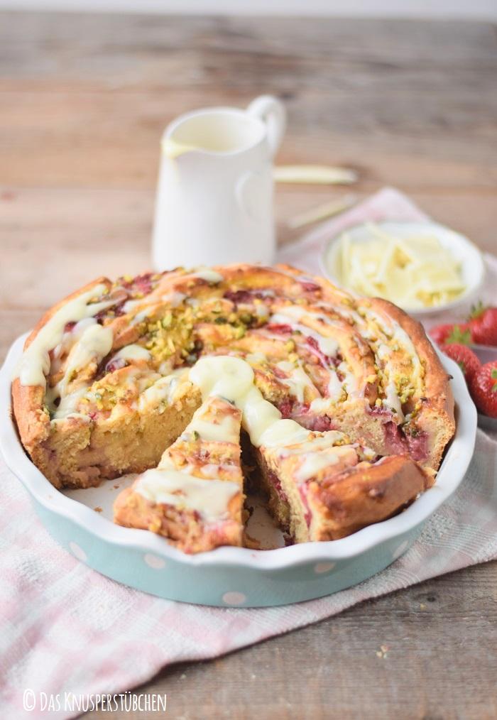 Rezeptbild: Erdbeer-Pudding-Pinwheel