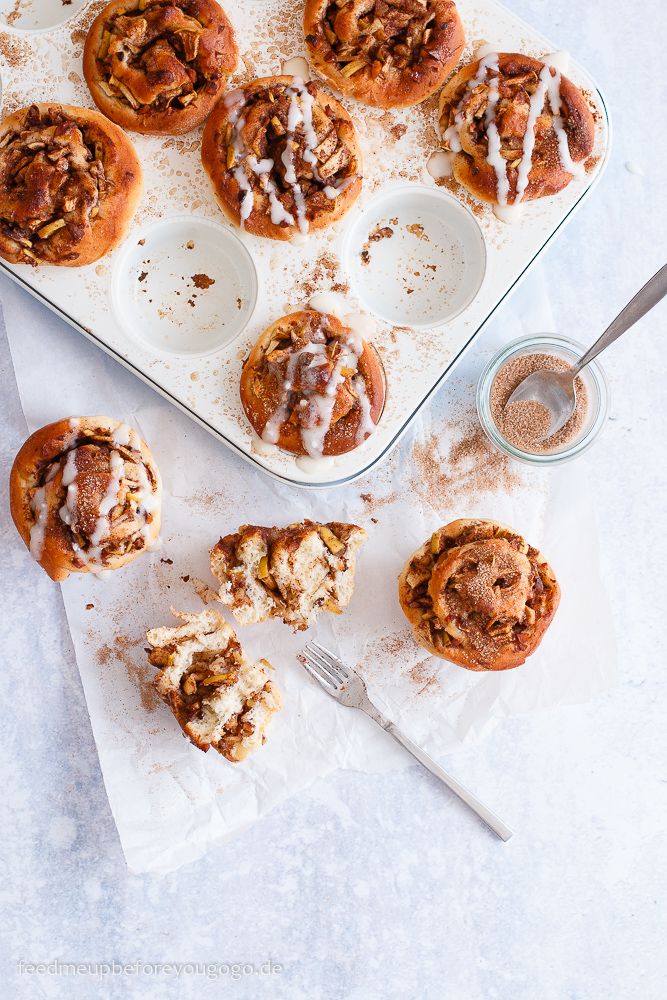 Rezeptbild: Apfel-Zimt-Schnecken aus dem Muffinblech