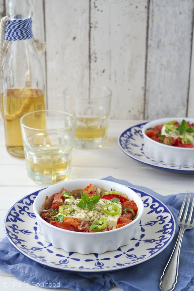Rezeptbild: Gebackener Feta mit Tomaten {Bougourdi}