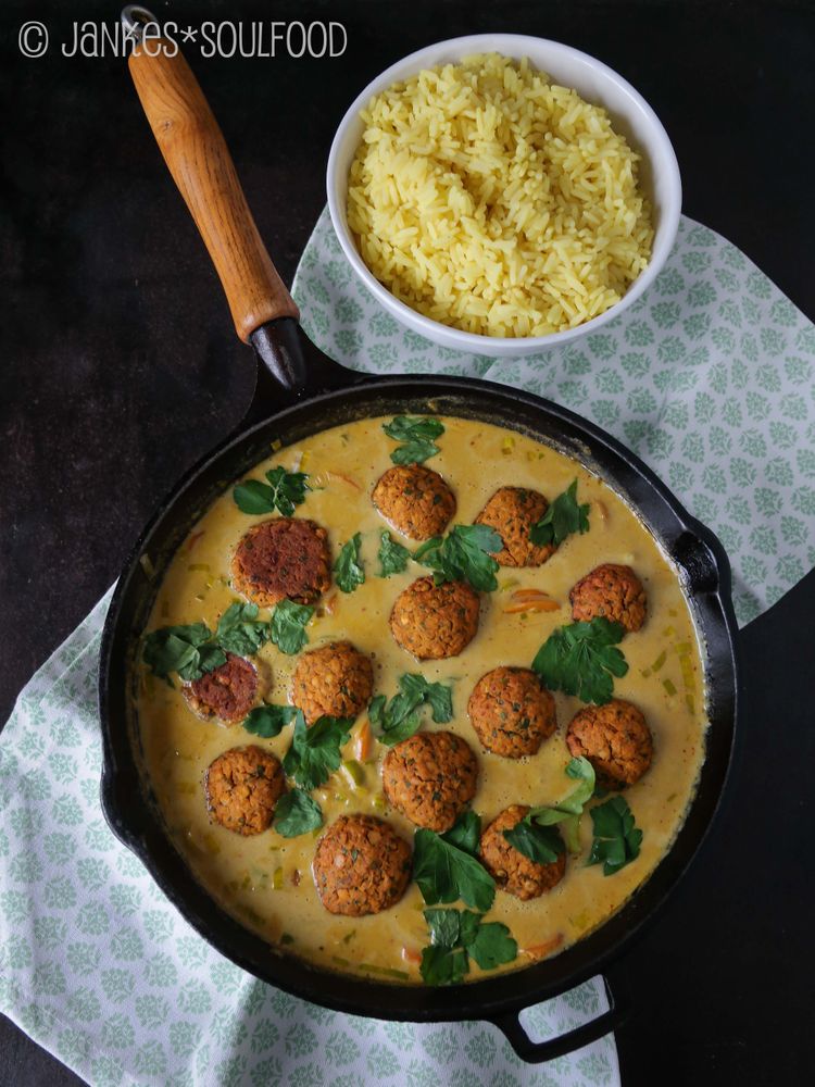Rezeptbild: Linsenbällchen in Currysauce
