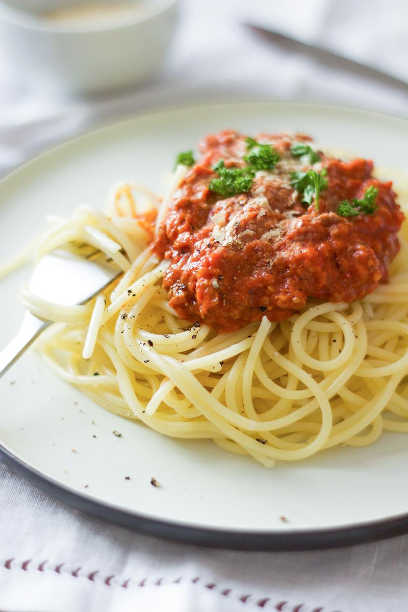 Rezeptbild: Spaghetti mit veganer Tex-Mex-Bolognese