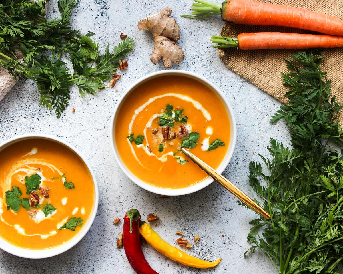 Rezeptbild: Karotten Süßkartoffel Suppe vegan