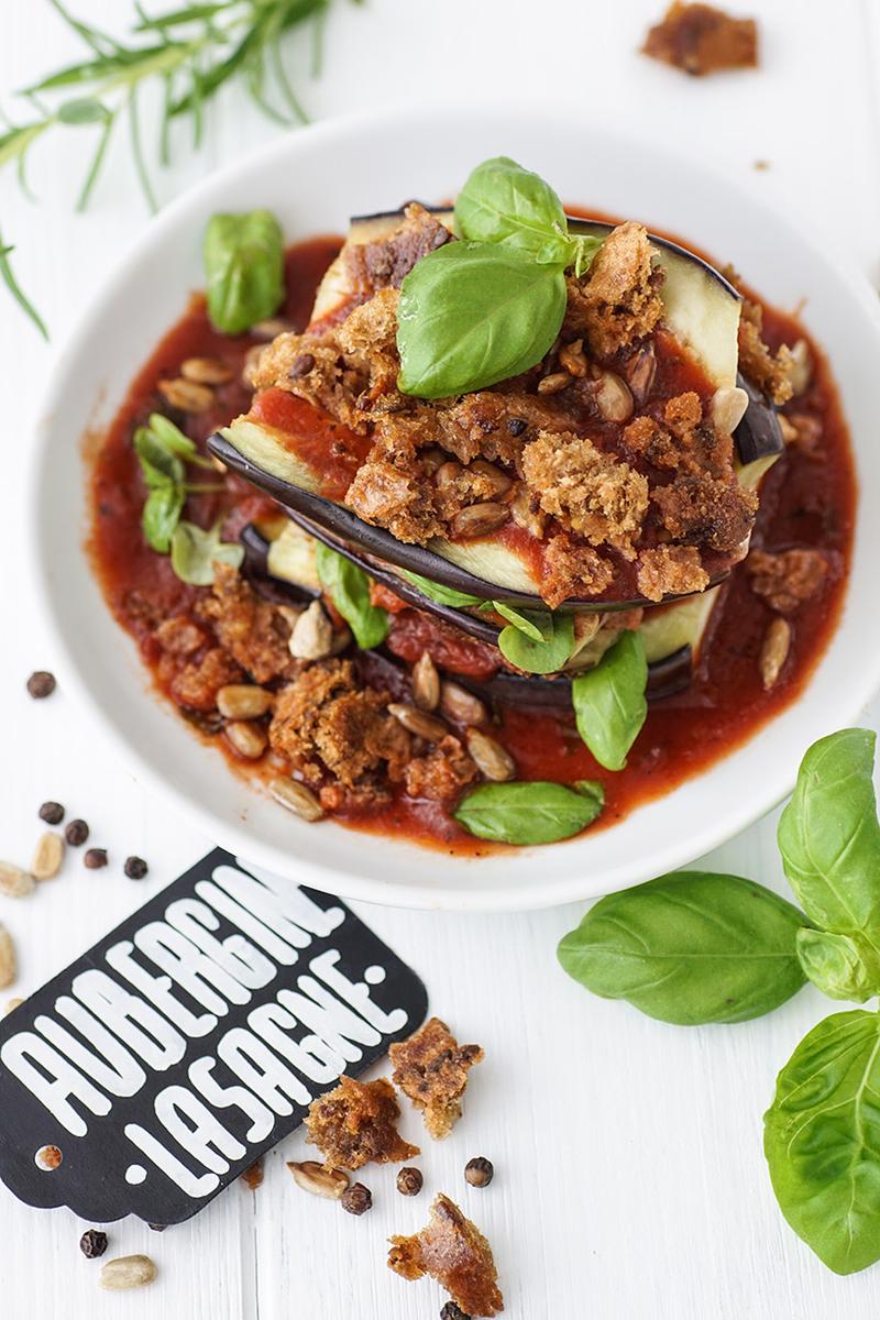 Rezeptbild: Vegetarische Lasagne mit Aubergine ohne Nudeln