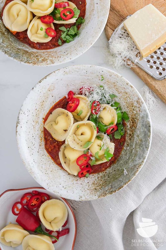 Rezeptbild: Vegetarische Tortellini mit Ricotta