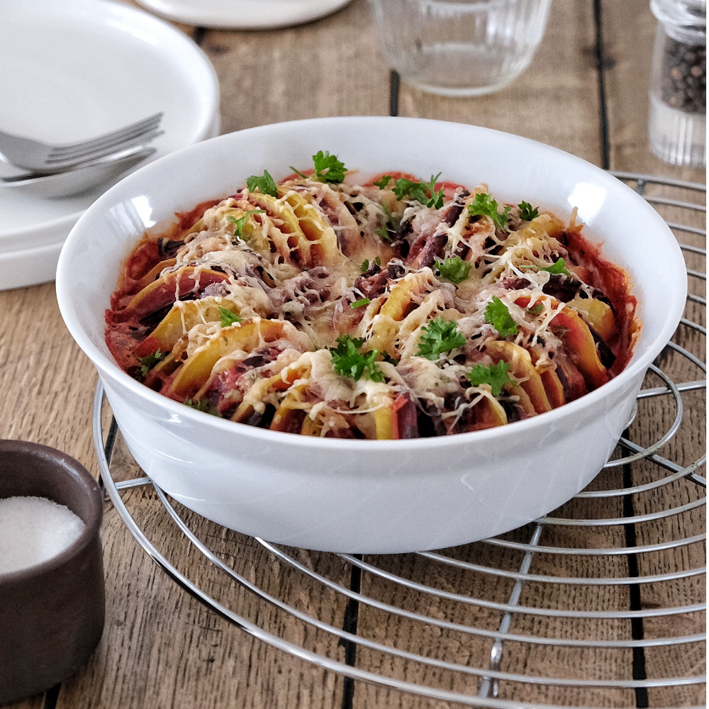 Rezeptbild: Rote-Bete-Kartoffel-Auflauf