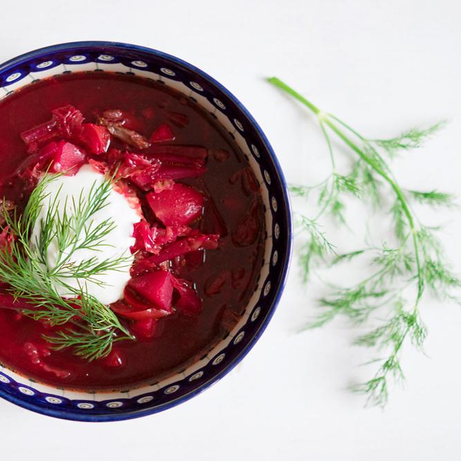 Rezeptbild: Ukrainischer Rote-Bete-Eintopf mit Rindfleisch 