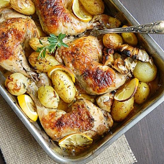 Rezeptbild: Gerostete Hähnchen mit Kräuter & Zitronen