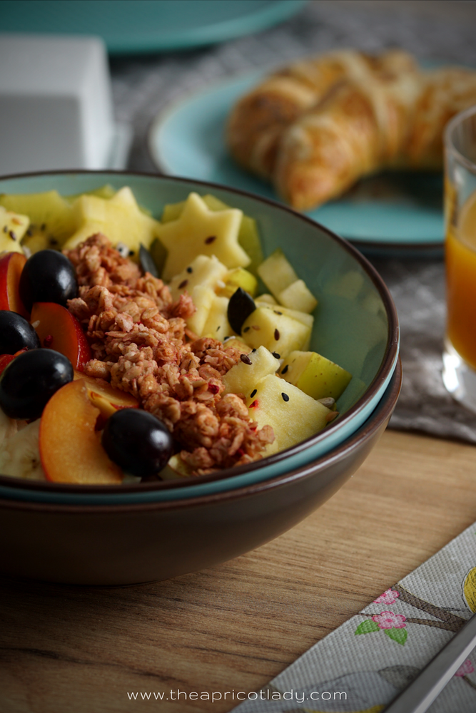 Rezeptbild: Obstsalat zum Frühstück oder als gesunder Bürosnack