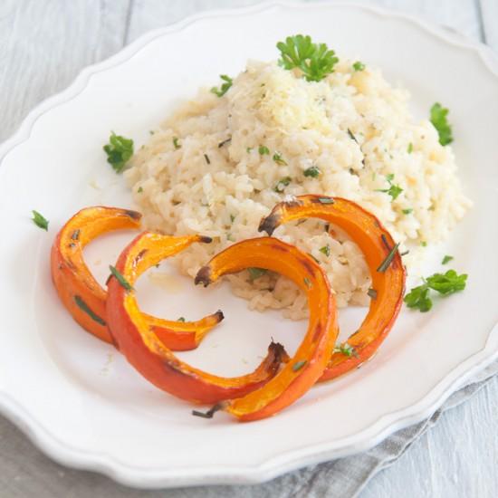 Rezeptbild: Zitronenrisotto mit Ofenkürbis